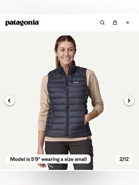 Patagonia Women's Lightweight Down Vest - Black size M